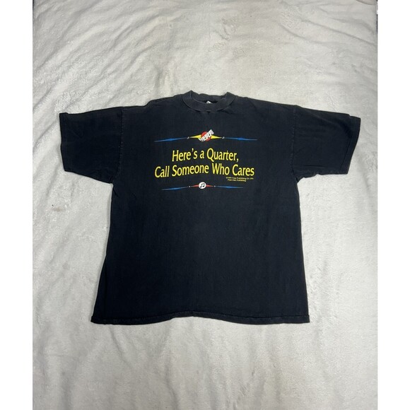 Vtg Music Liners Tee Single Stitch 1991 Men’s XL Here’s A Quarter Call Someone - Picture 1 of 10